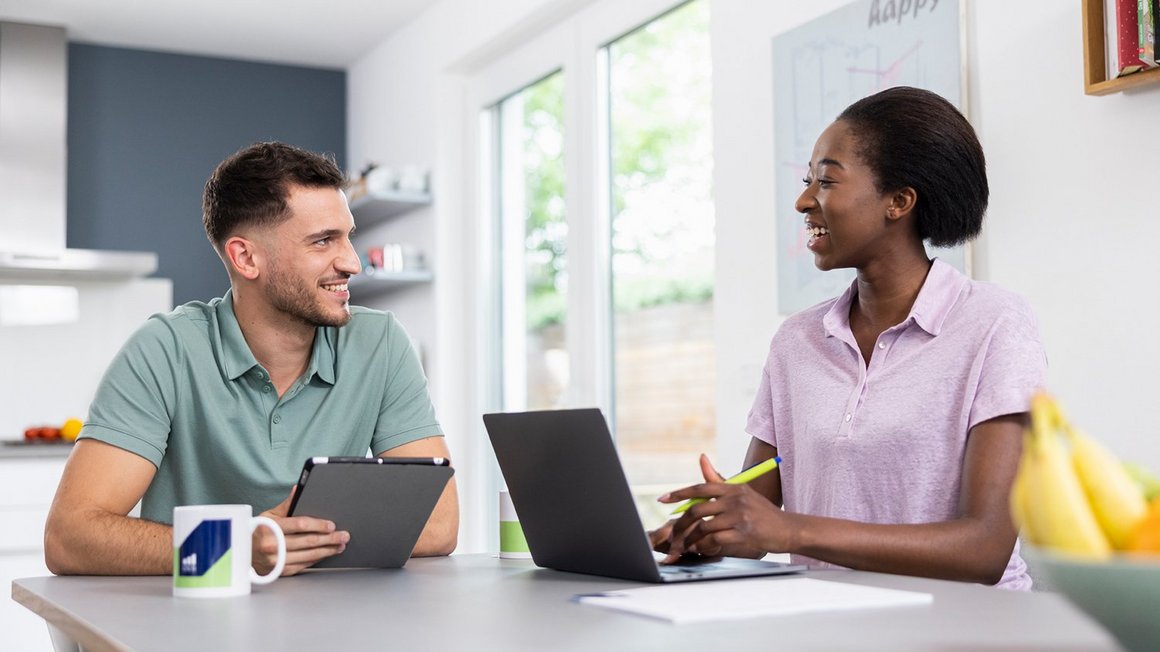 Two employees giving feedback to each other