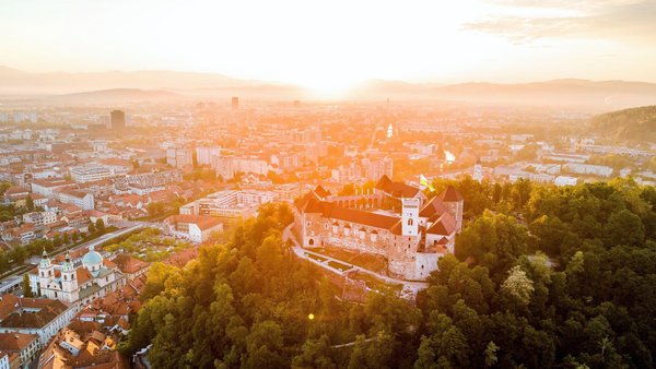 Panorama of Ljubljana in Slovenia