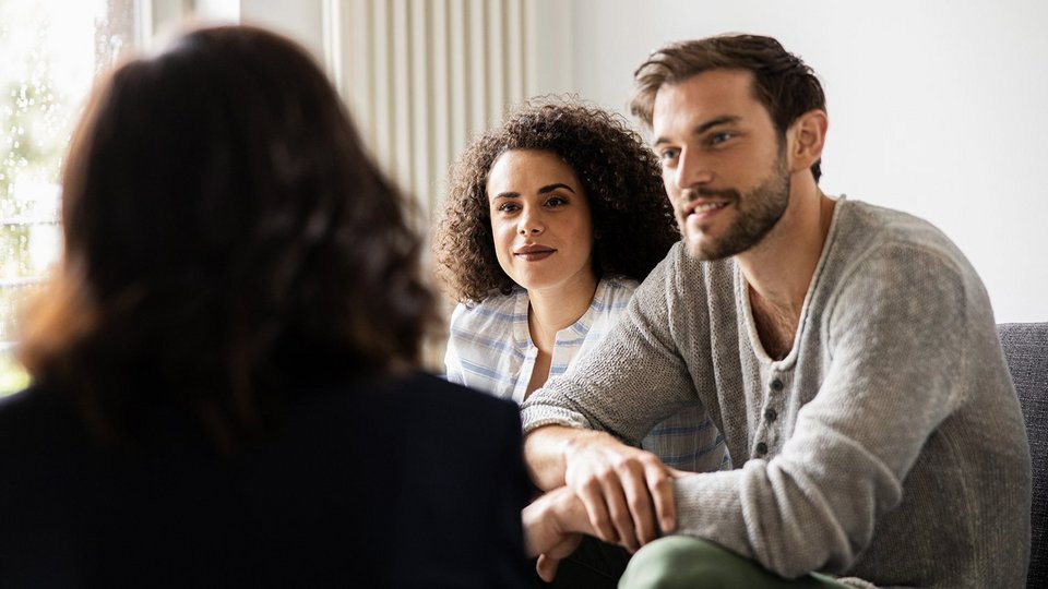 Man and woman during consulting