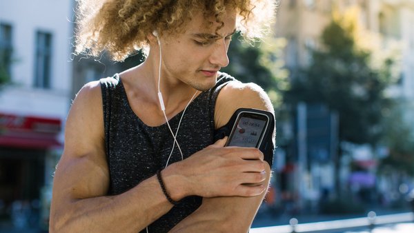 Man with fitness tracker