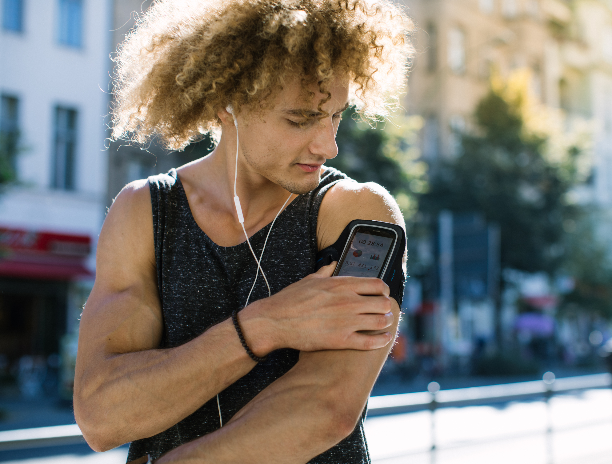 Man with fitness tracker